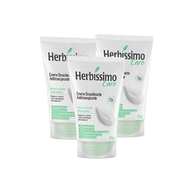 Herbíssimo Care Monoi & Hyaluronic Acid Antiperspirant Kit 3 Units – 48H Protection – Buy now at MKPBR.COM – Worldwide Shipping