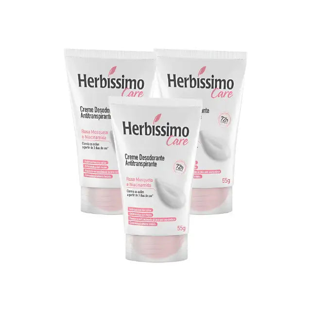 Herbíssimo Care Rosehip & Niacinamide Antiperspirant Kit 3 Units – 48H Protection – Buy now at MKPBR.COM – Worldwide Shipping