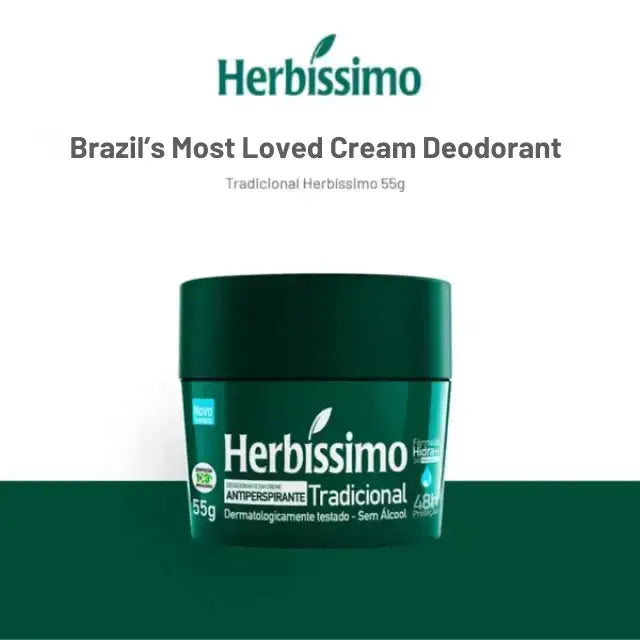 Herbíssimo Cream Deodorant Brazil Loved Item – Gentle Skin Protection – Buy now at MKPBR.COM – Worldwide Shipping