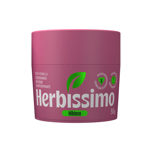 Herbíssimo Hibiscus Antiperspirant Cream Deodorant 55 g – front view – Buy now at MKPBR.COM – Worldwide Shipping