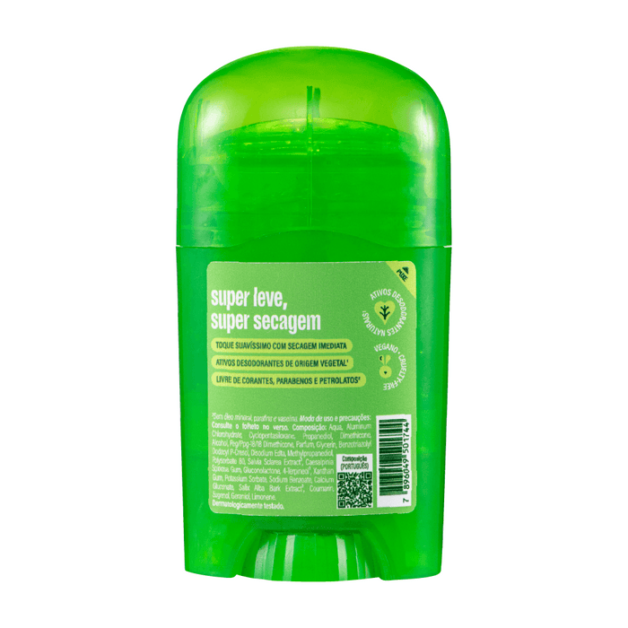 Herbíssimo Invisible Gel Rush Antiperspirant Deodorant Stick 45 g – back label – Buy now at MKPBR.COM – Worldwide Shipping
