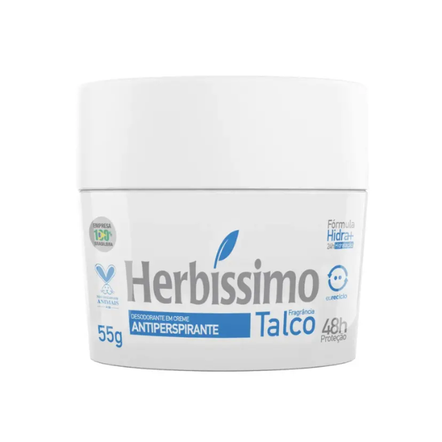 Herbíssimo Talc Cream Deodorant 55g Daily Use – Buy now at MKPBR.COM – Worldwide Shipping