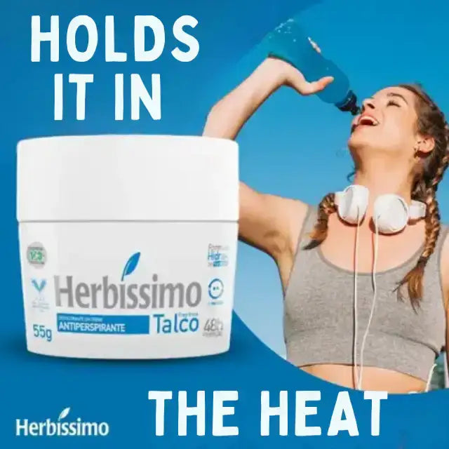 Herbíssimo Talc Cream Deodorant Kit 3 Units Benefits – Alcohol-Free Formula – Buy now at MKPBR.COM – Worldwide Shipping
