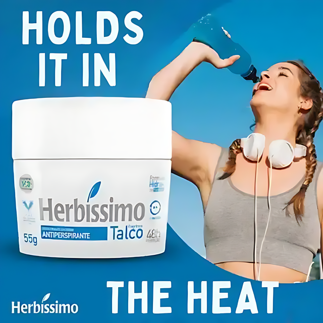 Herbíssimo Talc Cream Deodorant Kit 3 Units Benefits – Alcohol-Free Formula – Buy now at MKPBR.COM – Worldwide Shipping