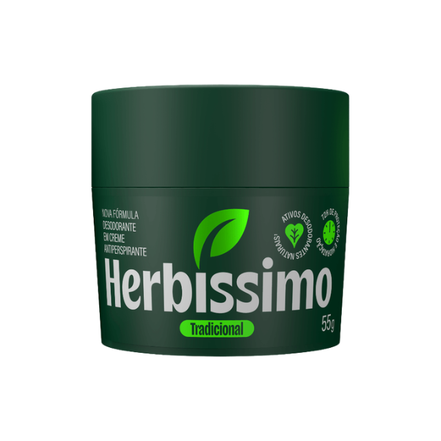 Herbíssimo Tradicional Cream Deodorant 55g Front – Buy now at MKPBR.COM – Worldwide Shipping
