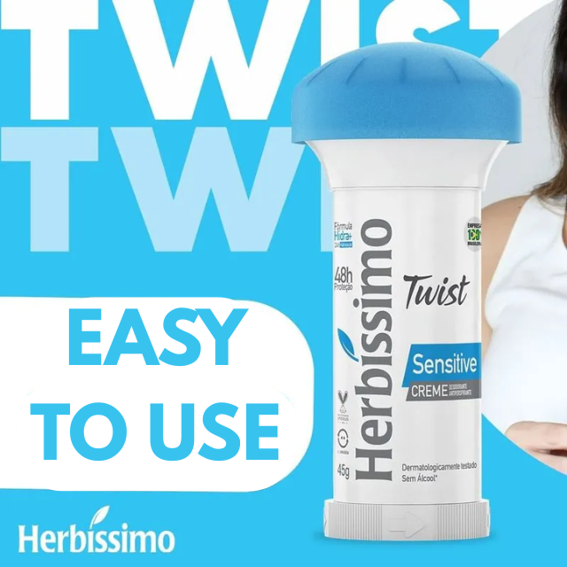 Herbíssimo Twist Antiperspirant 45g No Stain Formula – Buy now at MKPBR.COM – Worldwide Shipping