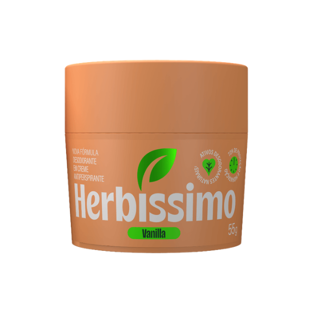 Herbíssimo Vanilla Cream Deodorant 55g Front – Buy now at MKPBR.COM – Worldwide Shipping
