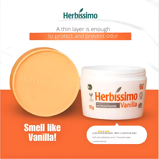 Herbíssimo Vanilla Cream Deodorant Kit Protection – Long-Lasting Freshness – Buy now at MKPBR.COM – Worldwide Shipping