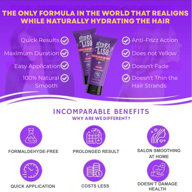 Hidraliso Brazilian smoothing formula 6.76 oz – Buy now at MKPBR.COM – Worldwide Shipping