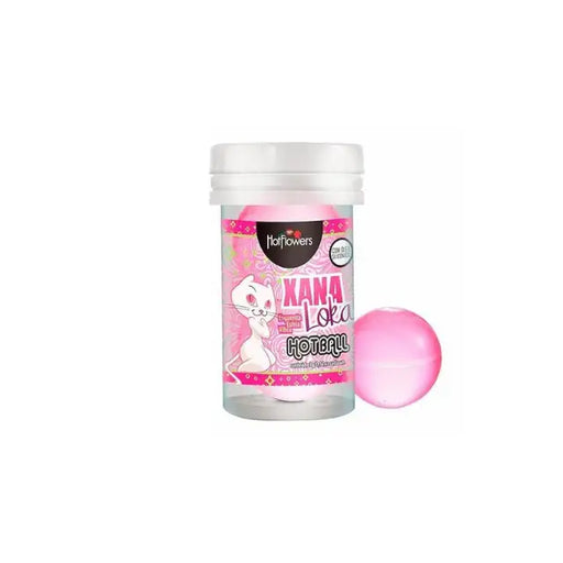 Hot Flowers Hot Ball Xana Loka pleasure spheres in original packaging, showcasing a multi-sensory intimate lubricant with vibrating, warming, cooling, and tingling effects. Buy now at MKPBR.COM – Worldwide Shipping