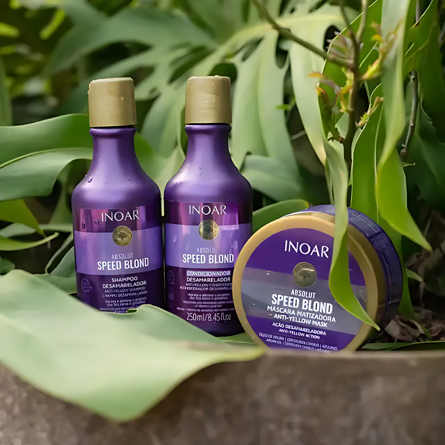  Inoar Absolut Speed Blond Kit with Argan Oil and Azulene for toning light hair – Buy now at MKPBR.COM – Worldwide Shipping