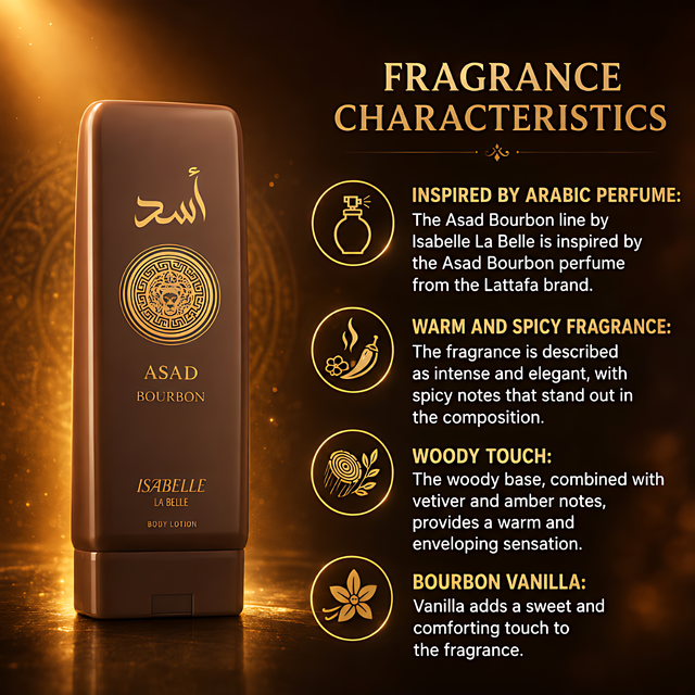Isabelle La Belle Asad Bourbon Body Moisturizing Lotion 200ml Gourmand-Woody Fragrance – Buy now at MKPBR.COM – Worldwide Shipping