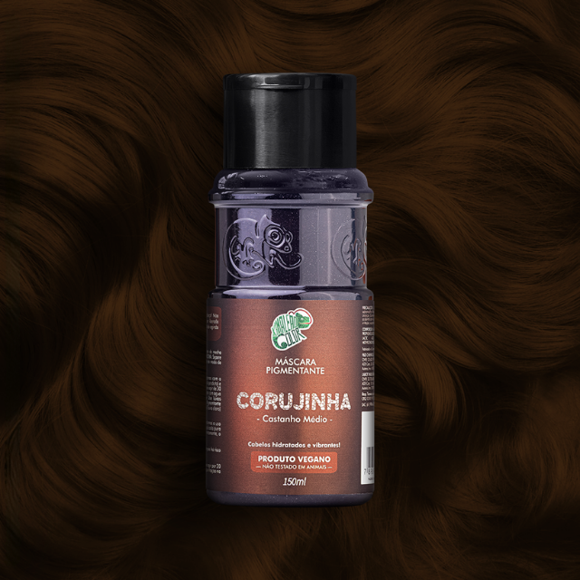 Close-up of the creamy and hydrating medium brown texture of Kamaleão Color Corujinha – Buy now at MKPBR.COM – Worldwide Shipping