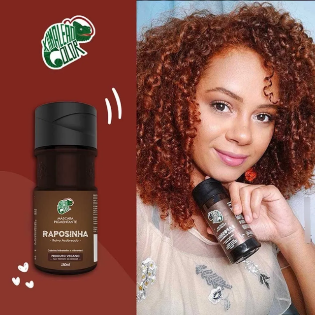 Lifestyle image of a woman with radiant copper hair achieved with Kamaleão Color Raposinha – Buy now at MKPBR.COM – Worldwide Shipping