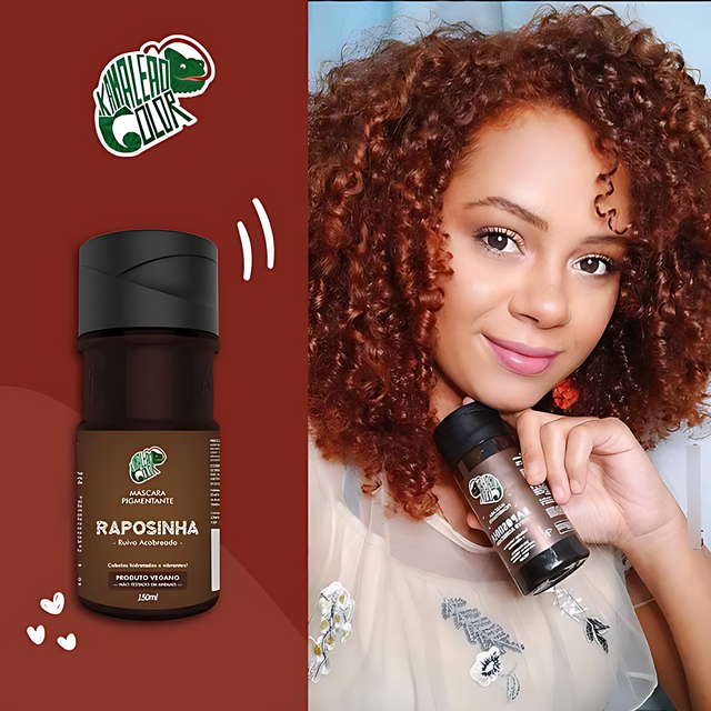 Lifestyle image of a woman with radiant copper hair achieved with Kamaleão Color Raposinha – Buy now at MKPBR.COM – Worldwide Shipping