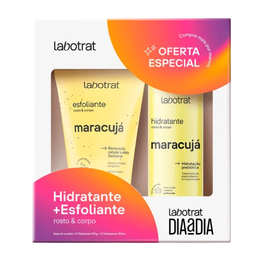 Labotrat Passion Fruit Tropical Glow Dúo: Hidratante Prebiótico 6.42 oz (190 g) y Exfoliante Renovador 5.29 oz (150 g)