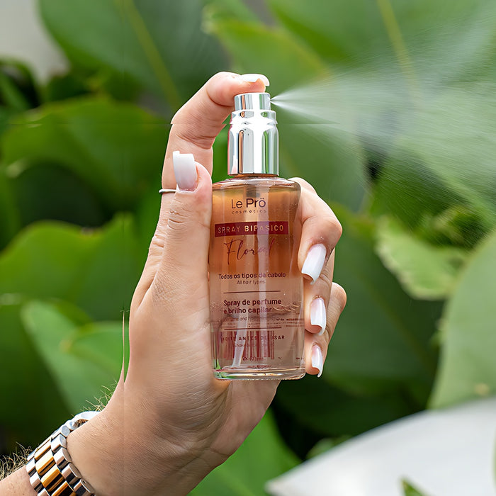 Le Prö Bifásico Floral Brazilian shine finisher in use – Buy now at MKPBR.COM – Worldwide Shipping