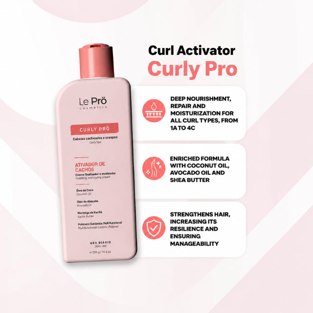 Le Prö Curly Pro Curl Activator Cream Authentic Professional Brazilian Cosmetics – Buy now at MKPBR.COM – Worldwide Shipping