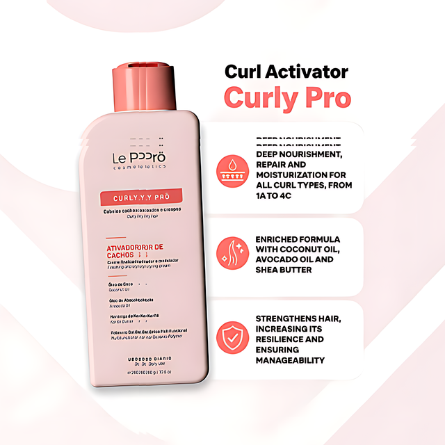 Le Prö Curly Pro Curl Activator Cream Authentic Professional Brazilian Cosmetics – Buy now at MKPBR.COM – Worldwide Shipping