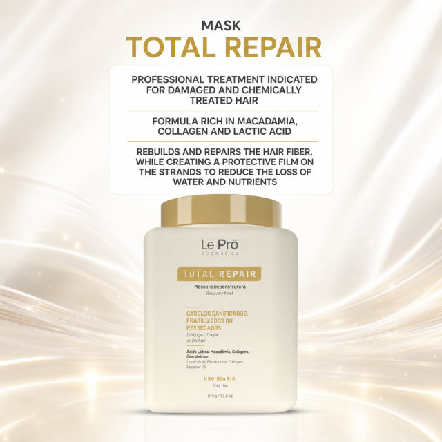 Le Prö Hair Care Schedule Kit including Total Repair, Hidrate Repair, and Nutri Force – Buy now at MKPBR.COM – Worldwide Shipping