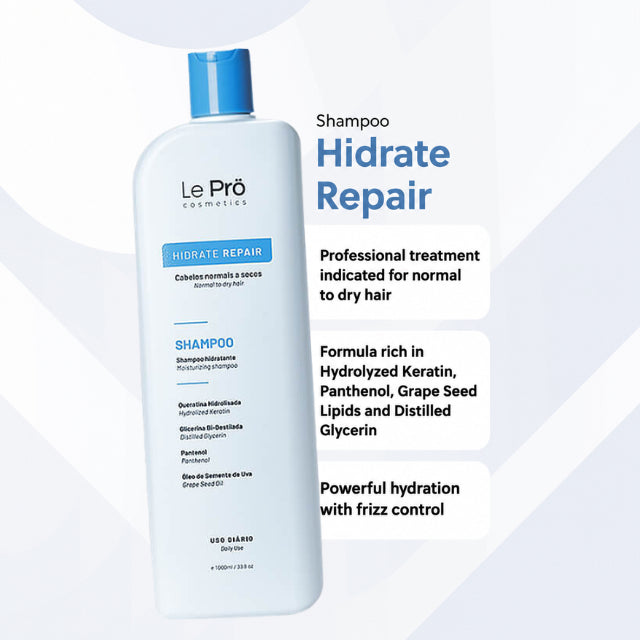 Le Prö Hidrate Repair Deep Hydration Shampoo Authentic Brazilian Professional Care – Buy now at MKPBR.COM – Worldwide Shipping