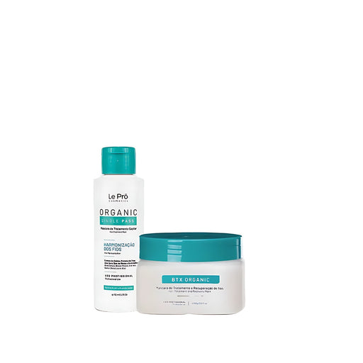 Le Prö Organic Single Pass 110ml + Organic Reconstruction Mask 300g Brazilian hair care kit – full kit packaging – Buy now at MKPBR.COM – Worldwide Shipping