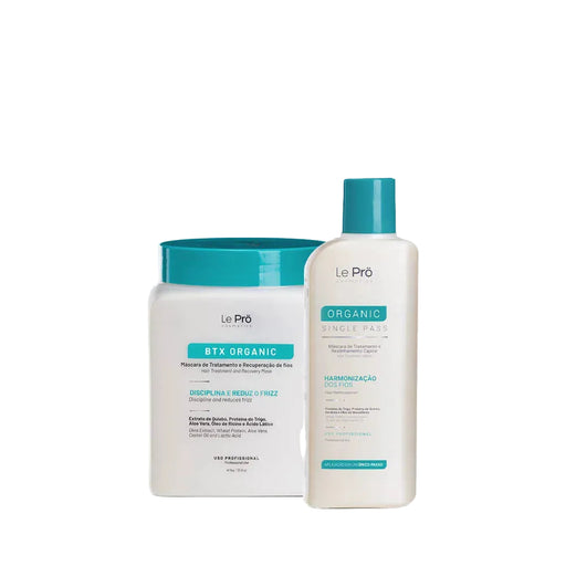 Le Prö Organic Single Pass 300ml + Organic Reconstruction Mask 1kg Brazilian hair care kit – full kit packaging – Buy now at MKPBR.COM – Worldwide Shipping
