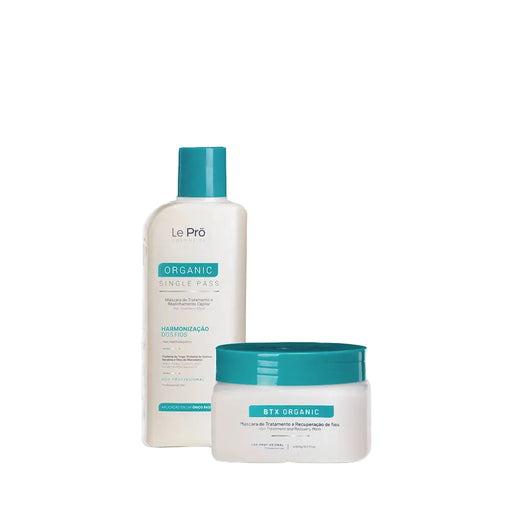 Le Prö Organic Single Pass 300ml + Organic Reconstruction Mask 300g Brazilian hair care kit – full kit packaging – Buy now at MKPBR.COM – Worldwide Shipping