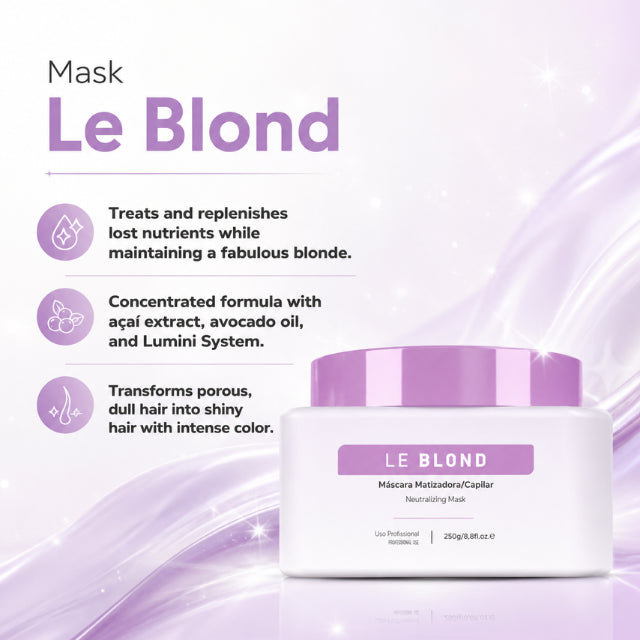 Le Prö Le Blond Anti-Yellow Toning Hair Mask 10.58 oz Brazilian Blonde Care – Buy now at MKPBR.COM – Worldwide Shipping