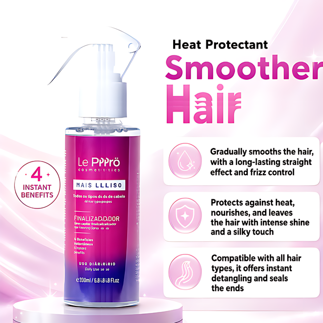 Le Prö Mais Liso Smoother Heat-Protectant Finisher 6.76 fl oz (200 ml) Progressive Smoothing Effect – Buy now at MKPBR.COM – Worldwide Shipping