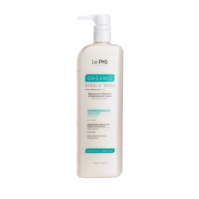 Le Pro Organic Single Pass Brazilian smoothing hair mask 1 L front bottle – Buy now at MKPBR.COM – Worldwide Shipping