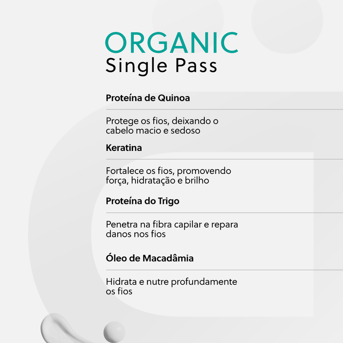 Le Pro Organic Single Pass 1 L anti frizz keratin mask packaging detail – Buy now at MKPBR.COM – Worldwide Shipping