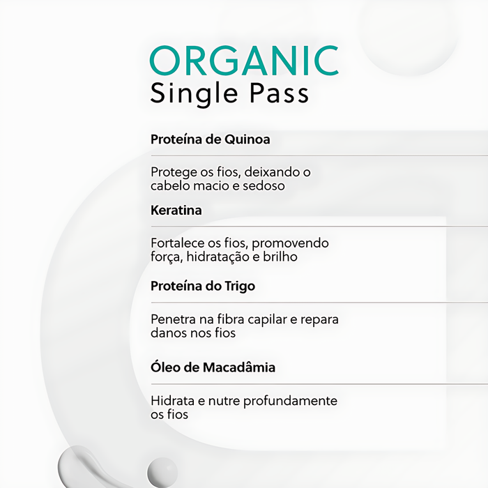 Le Pro Organic Single Pass 1 L anti frizz keratin mask packaging detail – Buy now at MKPBR.COM – Worldwide Shipping