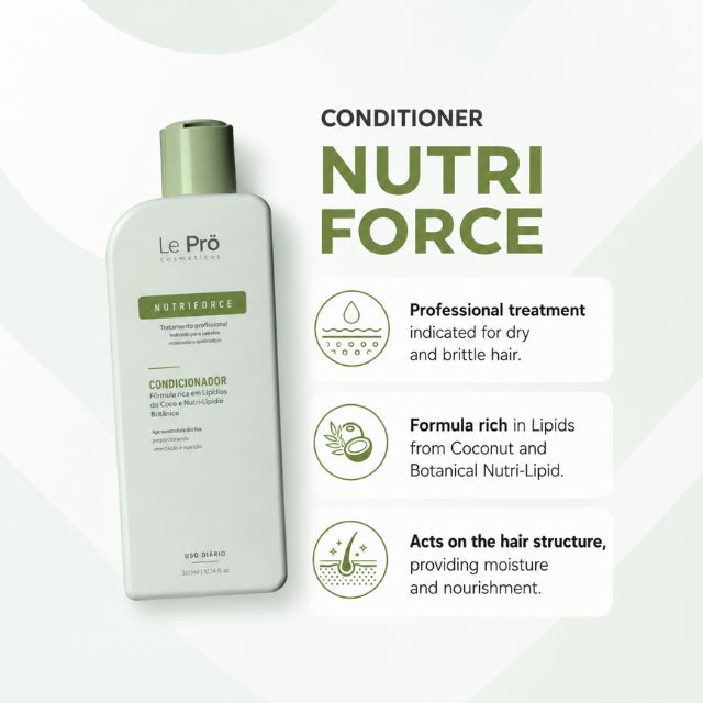 Le Prö Nutri Force Deep Nutrition Conditioner 10.14 oz Brazilian Hair Care – Buy now at MKPBR.COM – Worldwide Shipping