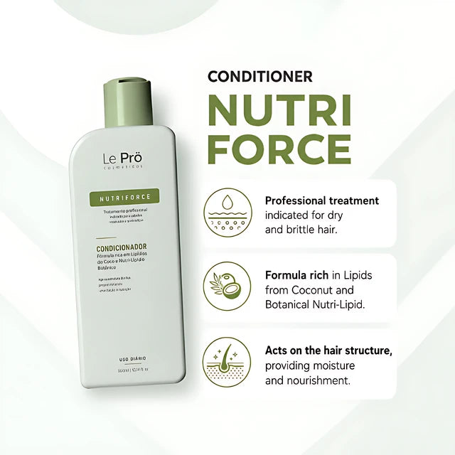 Le Prö Nutri Force Deep Nutrition Conditioner 10.14 oz Brazilian Hair Care – Buy now at MKPBR.COM – Worldwide Shipping