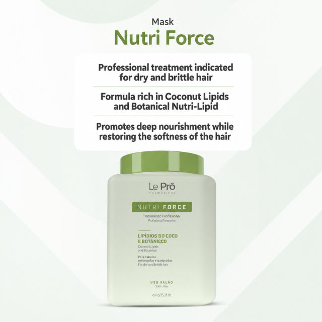 Le Prö Nutri Force Deep Nutrition Hair Mask Brazilian Cronograma Capilar Routine – Buy now at MKPBR.COM – Worldwide Shipping
