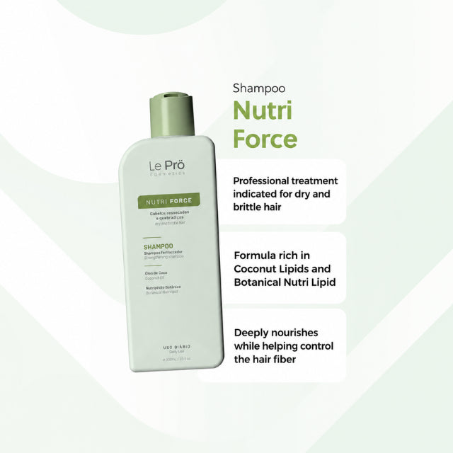 Le Prö Nutri Force Deep Nutrition Shampoo Authentic Professional Brazilian Cosmetics – Buy now at MKPBR.COM – Worldwide Shipping