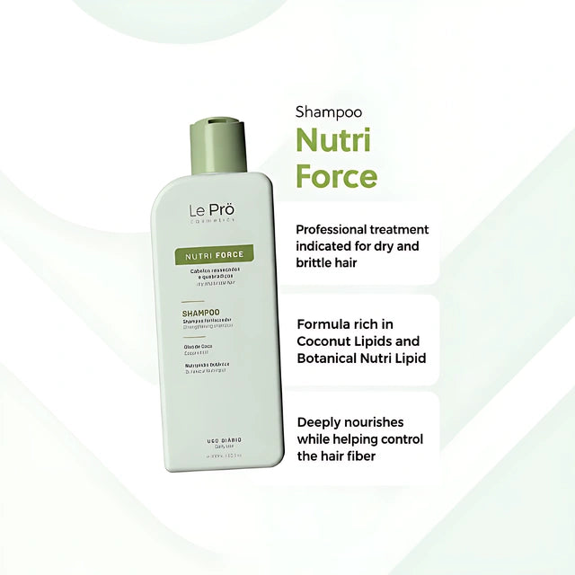 Le Prö Nutri Force Deep Nutrition Shampoo Authentic Professional Brazilian Cosmetics – Buy now at MKPBR.COM – Worldwide Shipping
