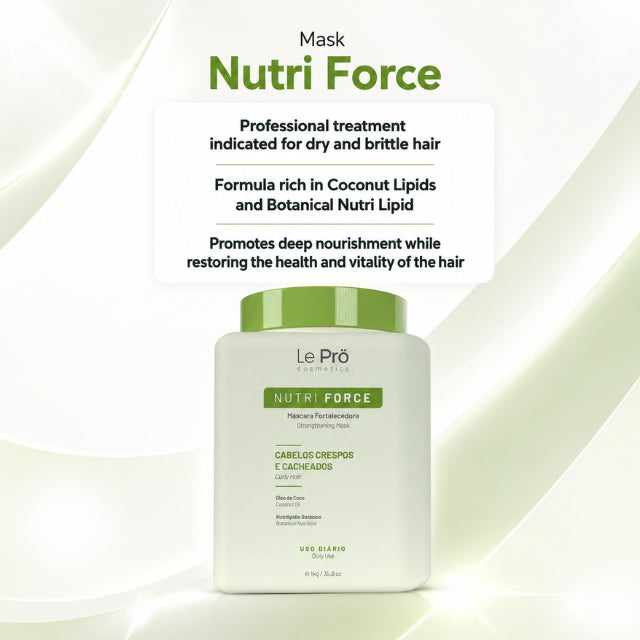 Le Prö Nutri Force Nutrition Kit 1L Shampoo and 1kg Mask Brazilian Hair Care – Buy now at MKPBR.COM – Worldwide Shipping