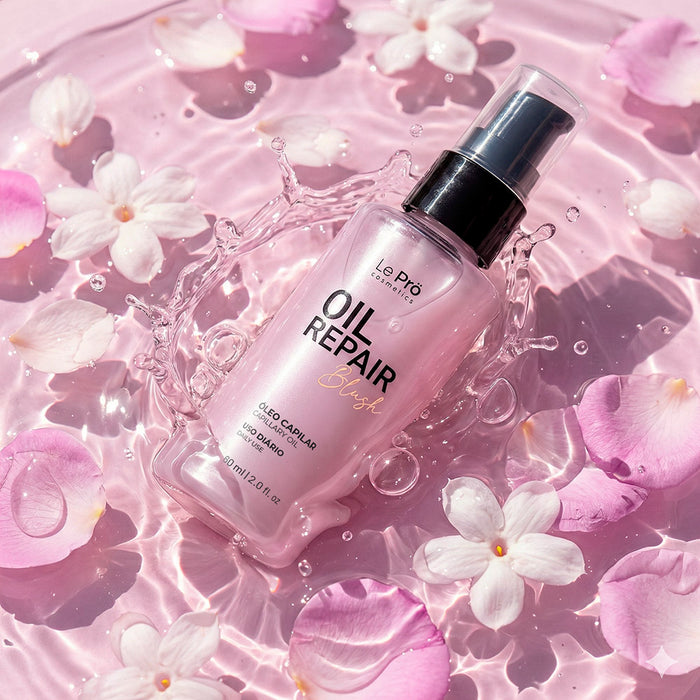 Le Prö Blush Oil Repair perfumed hair oil packaging view – Buy now at MKPBR.COM – Worldwide Shipping