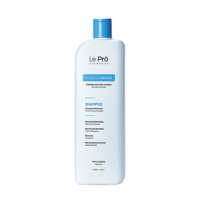 Le Prö Hidrate Repair Shampoo 1 L salon-size front bottle – Buy now at MKPBR.COM – Worldwide Shipping