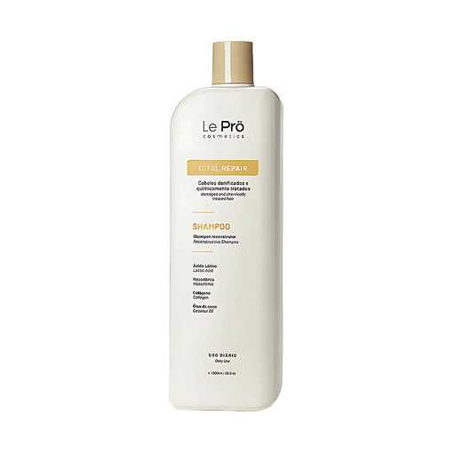 Le Prö Total Repair Shampoo 1 L salon-size front bottle – Buy now at MKPBR.COM – Worldwide Shipping