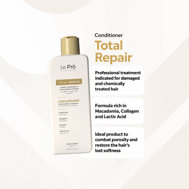 Le Prö Total Repair Reconstruction Conditioner 10.14 oz Brazilian Hair Care – Buy now at MKPBR.COM – Worldwide Shipping