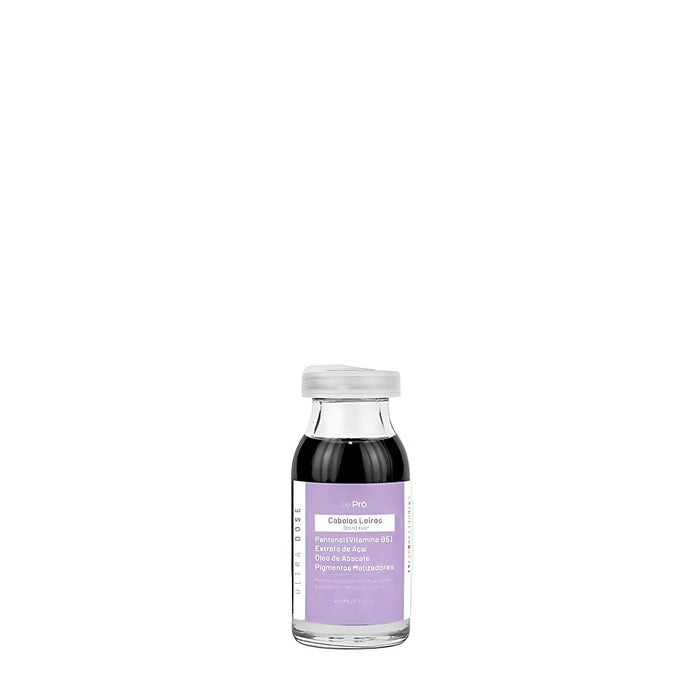 Le Prö Ultradose Blond Brazilian single-dose toning hair ampoule 15 ml front view – Buy now at MKPBR.COM – Worldwide Shipping