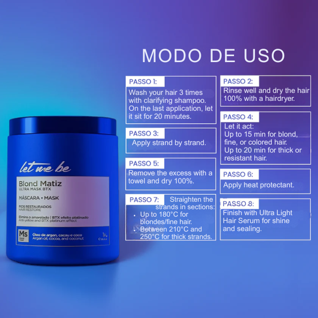  Let Me Be Btx Blond Matiz Brazilian blonde expert btx treatment for gray and bleached hair – Buy now at MKPBR.COM – Worldwide Shipping