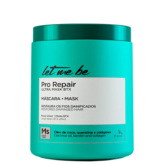Let Me Be Pro Repair Ultra Mask Btx Organic Hair Mass Replenisher 35.2 oz (1kg) professional size – Buy now at MKPBR.COM – Worldwide Shipping