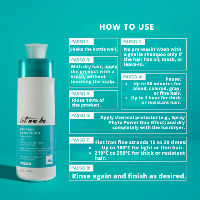 Let Me Be Protein Smoothing Brazilian hair care expert treatment for all hair types – Buy now at MKPBR.COM – Worldwide Shipping