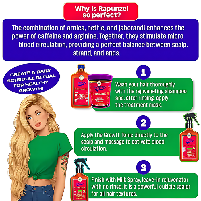 Lola Cosmetics Rapunzel Milk Leave-in Spray 250ml featured in a hair growth and strengthening care routine - mkpbr.com