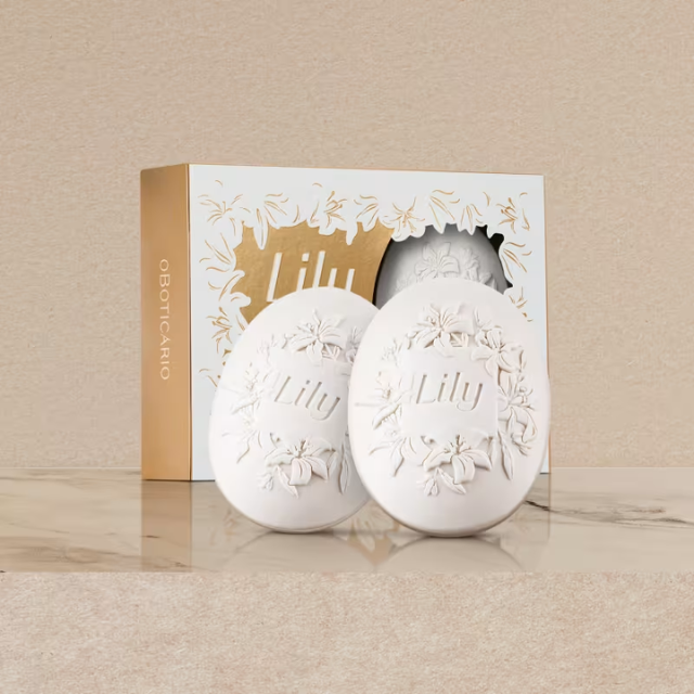 lily flower soap Boticário Lily Perfumed Bar Soap Set – Sculpted Lily Design & Creamy Lather  – 2 x 3.17 oz (2 x 90 g)