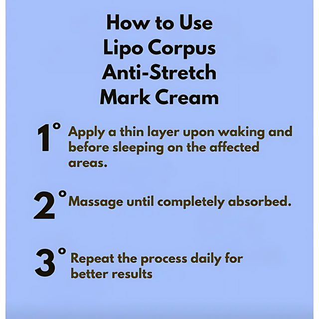 Lipo Corpus Anti-Stretch Mark Cream 8.82 oz (250g) – Perfect for daily skin care regimen – Buy now at MKPBR.COM – Worldwide Shipping